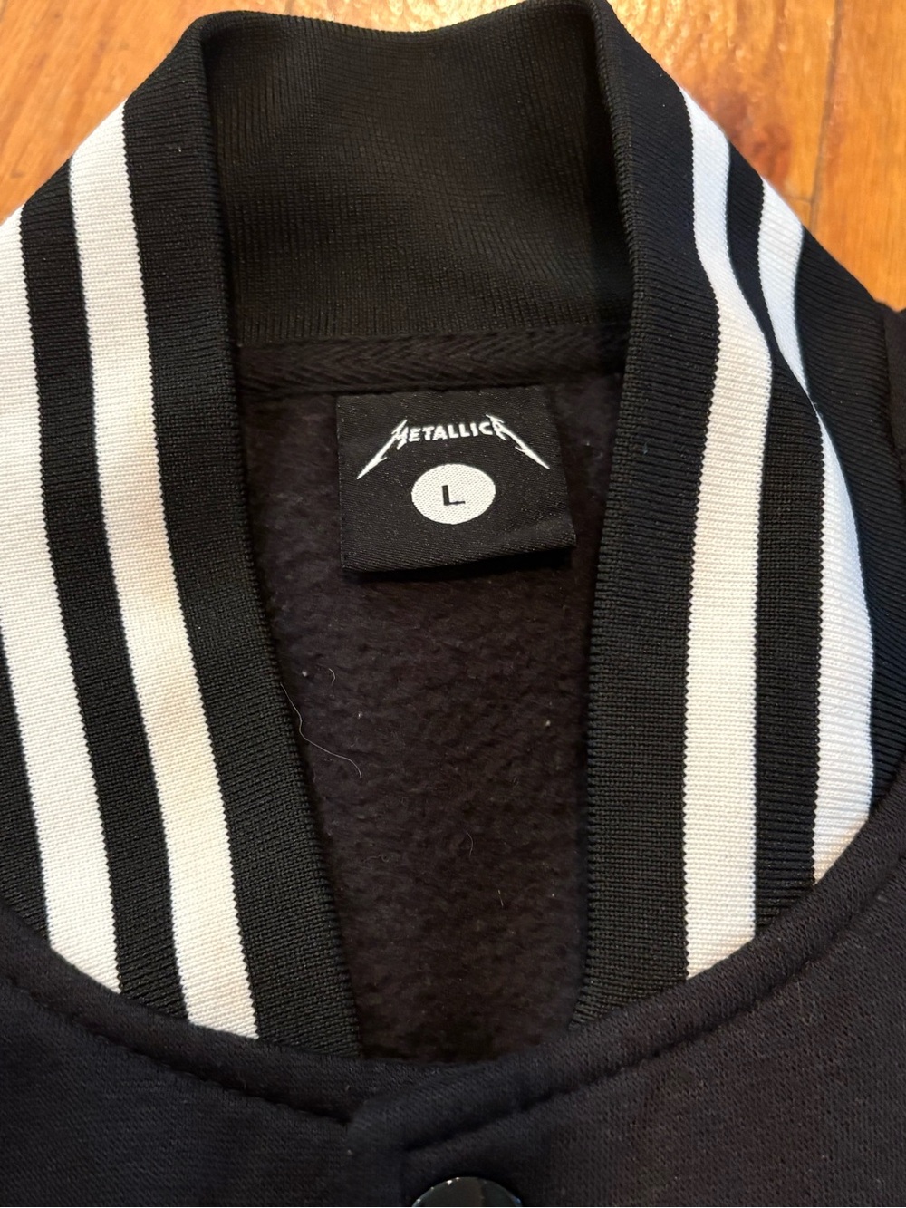 Metalica 1982 Black & White Varsity Jacket L - Picture 8 of 8